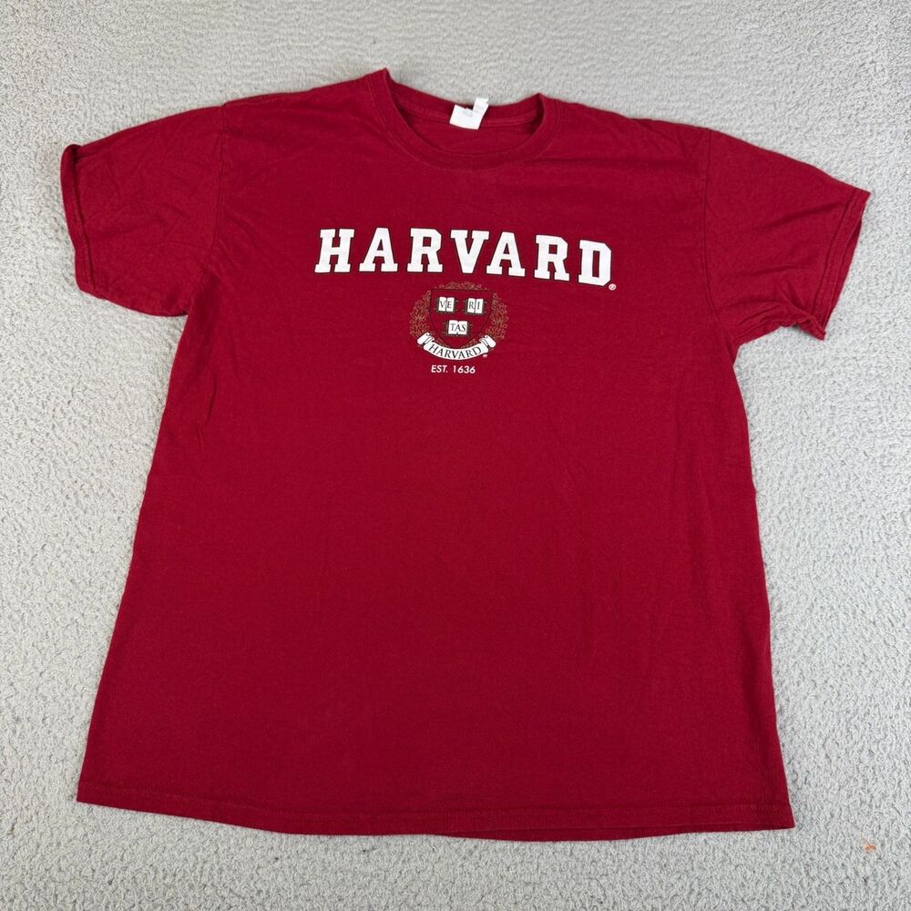HARVARD University Shirt Mens M Maroon College Ivy League Alumni Graphic Crest